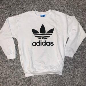 Adidas White Trefoil crewneck